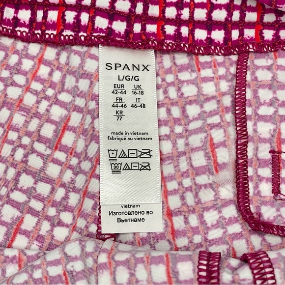 NWT Spanx Sunshine Shorts 4” Large Pull On Hibiscus Gingham Active Stretch UPF50 - Picture 8 of 8